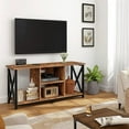 Wood 55 Inch TV Stand and Entertainment Center with 4 Socket Plugin