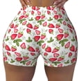 thumbnail image 2 of Haiem Strawberry1 No Front Seam Biker Shorts for Women Yoga Workout Gym Bike Shorts with Tummy Control Moisture-Wicking-Large, 2 of 9