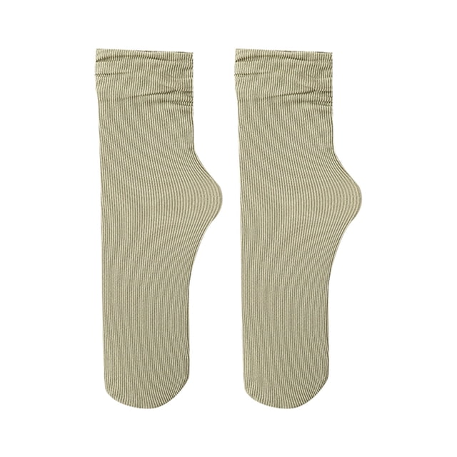 Chaussettes Fines d'Été et d'Automne pour Femmes Chaussettes Simples en Soie Glacée Mi-Mollet