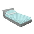 thumbnail image 2 of Ambesonne Abstract Fitted Sheet & Pillow Sham Set, Retro Button, Twin, Pale Blue White, 2 of 2