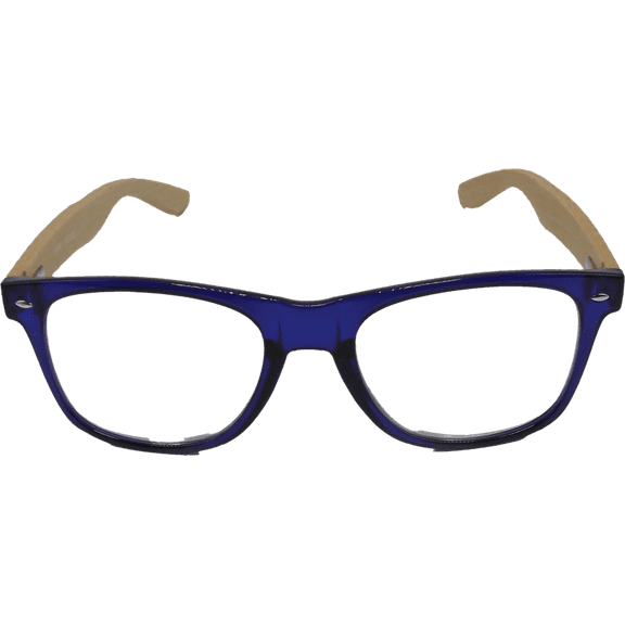 EYEGEMS Brand Men Women  3.00 Reading Glasses Eco Friendly Sustainable Unisex Bamboo Eyeglasses Blue 8471