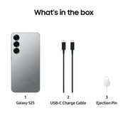 Samsung Galaxy S25 SM-S931U Unlocked Cell Phone, 128GB, 12GB RAM, 4800 mAh Battery, Silver Shadow