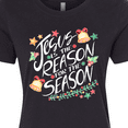 thumbnail image 4 of Inktastic Jesus is the Reason for the Season Christmas Bells and Stars Women's T-Shirt, 4 of 5