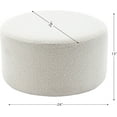 thumbnail image 2 of KINWELL Modern Round Boucle Upholstered Ottoman Set of 2, Multi-Functional Sofa Footrest, Side Table, Extra Seating for Living Room, Bedroom, Entryway (Cream White, 24" D x 24" W x 13" H), 2 of 9