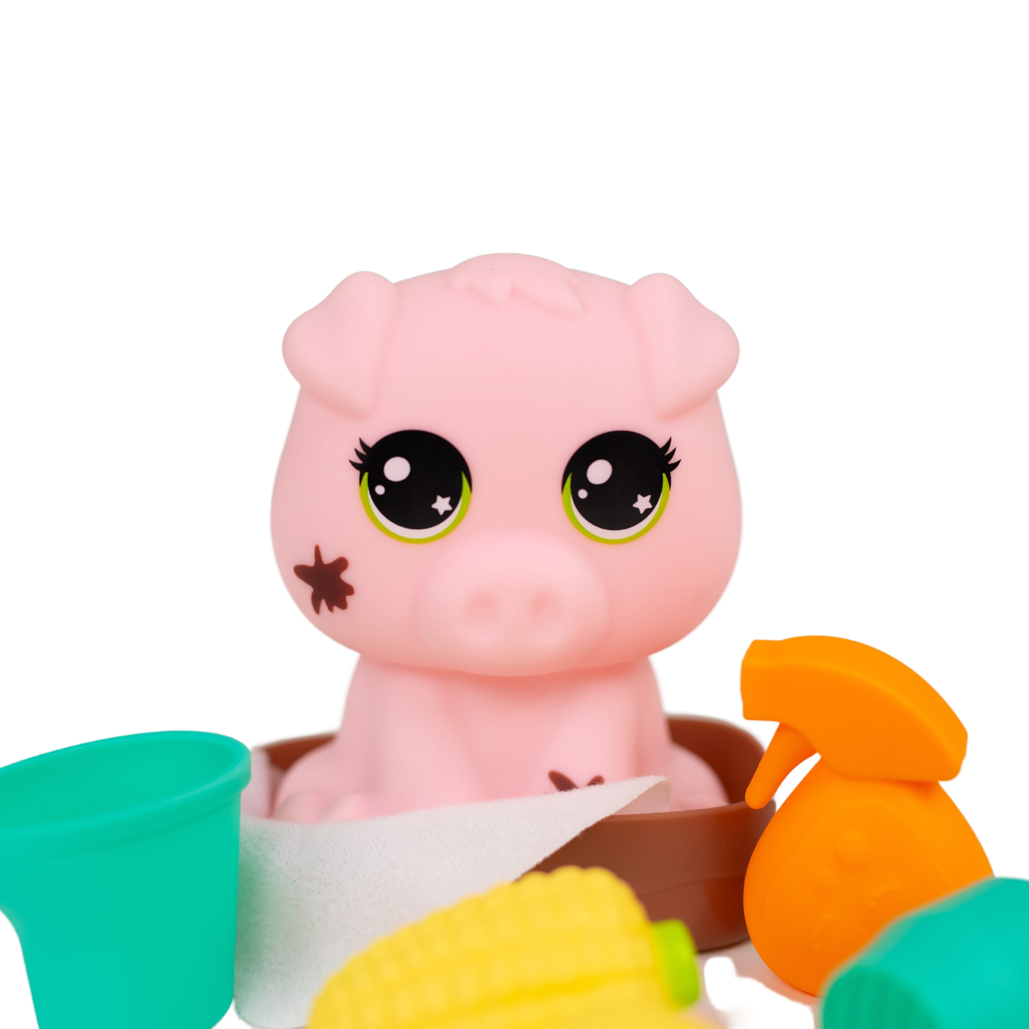 Kid Connection Mini Pet Pig Water Play Set with Color Changing Feature, 8 Pieces, Toddler Toys, Pink Color