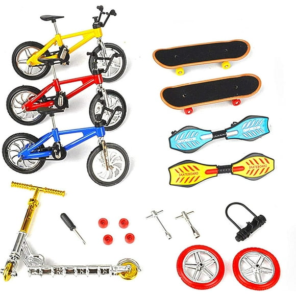 Lamptti Mini Kit de Skate Park pour Vélo, Exercice de Flexibilité des Doigts, Mini Parcs de Skateboard, Accessoires d'Entraînement, Mini Jouets de Sport pour Adultes et Enfants