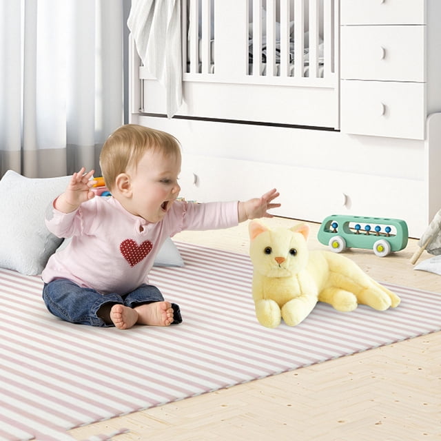 Peluche Chat Calico Réaliste en Peluche pour Anniversaire d'Enfants, Mignonne, 23 cm