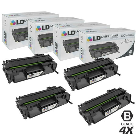 LD © Compatible Canon 119 II/3480B001AA Set of 4 High Yield Black Toner Cartridges for Canon ImageClass Printer Series LBP251dw LB253dw MF5960dn MF5850dn MF6160dw MF5950dw