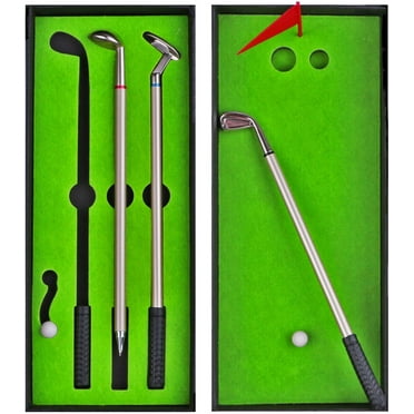 Golf Pen Gift Set Cool Office Gadgets Desk Accessories for Men Boss Dad Golfers Him Coworkers - Mini Golf Club Pens Unique Desktop Games Novelty Table Top Toys Fun Adult Birthday Gift