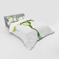 thumbnail image 3 of Animal Duvet Cover Set, Little Frog on Branch of the Tree in Rainforest Nature Jungle Life Art Earth, Bedding Set with Shams and Fitted Sheet, 3 Sizes, by Ambesonne, 3 of 3