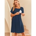 thumbnail image 5 of Avidlove Women Maternity Nursing Nightgown with Button Short Sleeve Nursing Dress for Breastfeeding Labor and Delivery Gown for Hospital S-XXL, 5 of 7