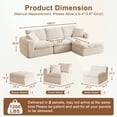 thumbnail image 3 of 108" Cloud Couch for Living Room, Modular Sectional Sofa with Plush Corduroy L Shaped Comfy Upholstered Couches with Deep Seat, No Assembly Required, White, 3 of 9