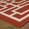 thumbnail image 5 of HomeRoots 2' x 3' Red and Ivory Geometric Stain Resistant Indoor Outdoor Area Rug, 5 of 6