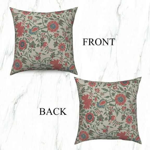 Boho Mandala Linen Throw Pillow Covers,Set of 2 16x16 Inch,Green Leaves Cushion Cases for Home Decor Sofa Couch Living Room Car