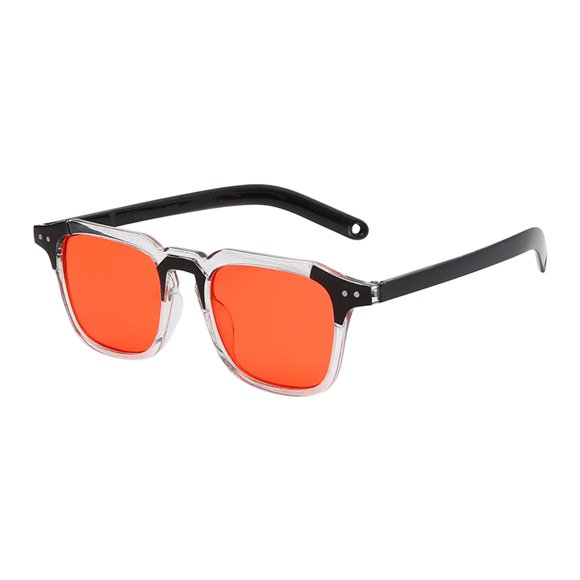 XASZHN Fashion Retro Sunglasses Unisex Candy Color Glasses for Men Women Orange One Size