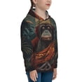 thumbnail image 3 of Kdxio Banana Leaf Meditating Gorilla Pattern Boys Athletic Unisex Boys Girls Hoodie with Pocket Sweatshirts-Large, 3 of 6