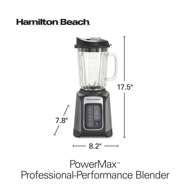 Hamilton Beach, PowerMax Blender, 48 oz, Gray, All-Metal Drive
