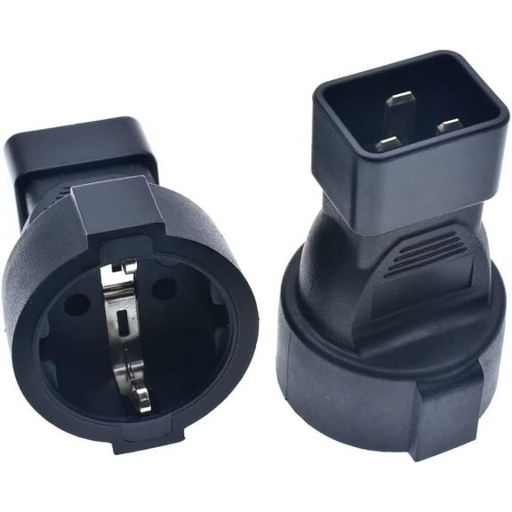 Toptekits IEC320 C20 Male to EU Germany Schuko Female Socket Power Adapter Travel Converter,IEC320 C20 to Europe EU Standard French Female Socket Electrical Socket C20 Inlet to CEE 7/7 Industrial Plu