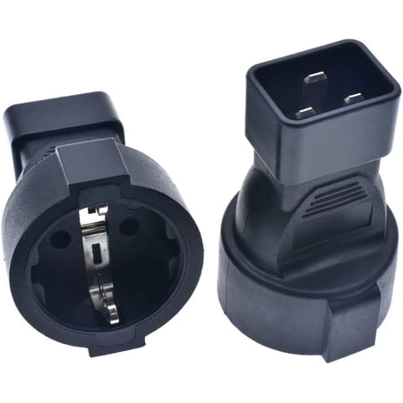 Toptekits IEC320 C20 Male to EU Germany Schuko Female Socket Power Adapter Travel Converter,IEC320 C20 to Europe EU Standard French Female Socket Electrical Socket C20 Inlet to CEE 7/7 Industrial Plu