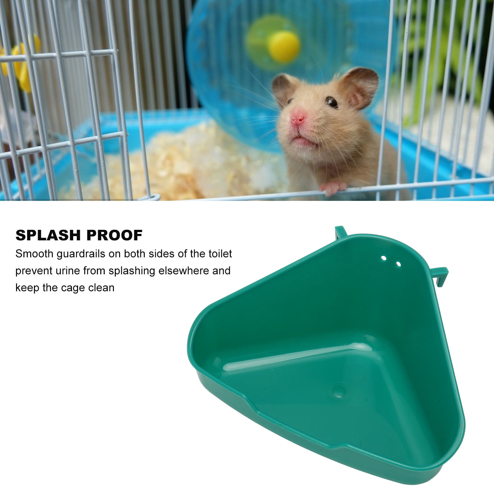 Hamster Litter Box Hamster Sand Container Pet Toilet Tray Small Animal Litter Tray Corner Easy Installation Animal Toilet Sandbox Litter Tray Corner