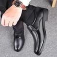 thumbnail image 4 of Mens Dress Shoes, Luxury Round Toe Soft Bottom Non-Slip Work Business Black Dress Shoes for Men, Leather Slip-on Penny Loafers, 4 of 9