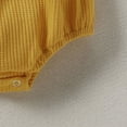thumbnail image 3 of TOWED22 Newborn Baby Girl Clothes Floral Bunny Print Smocked Sleeveless Romper Summer Bodysuit Cute Baby Outfit Yellow,0-3 M, 3 of 5