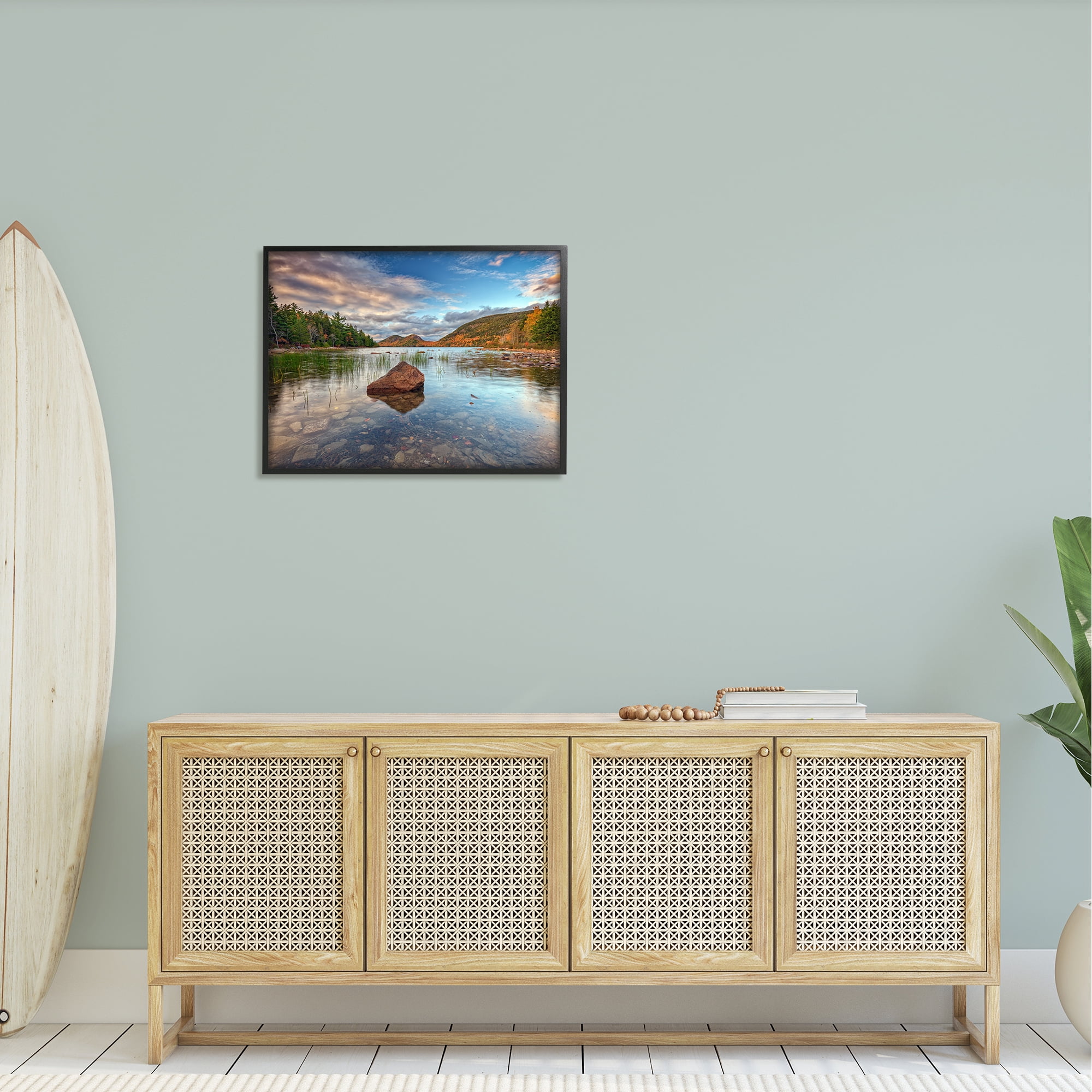 Stupell Rocky Creek Woodland Scenery Landscape Photography Black Framed Art Print Wall Art