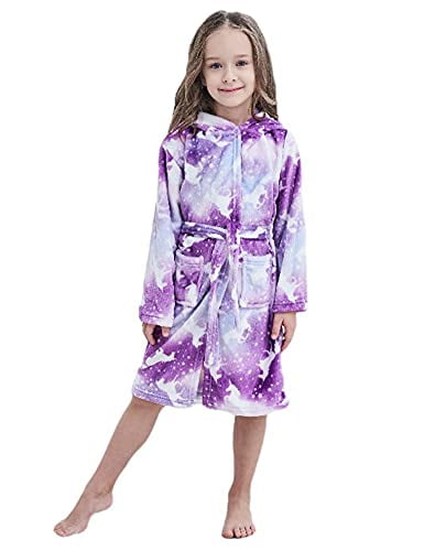 Kid Bathrobe Animal Design Robe Unisex Flannel Nightgown Hooded Sleepwear