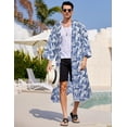 thumbnail image 2 of COOFANDY Men's Lightweight Kimono Robe Japanese Bathrobes Open Front Long Cardigan Cloak with Belt, 2 of 4