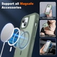 thumbnail image 3 of Magnetic for iPhone 15 Case with 2 Glass Screen Protectors, Compatible with Magsafe, Military-Grade Protection, Hard Protective Cover Shockproof Phone Case for iPhone 15, 6.1 inch, Alpine Green, 3 of 14