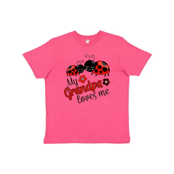 Inktastic My Grandpa Loves Me with Cute Ladybugs Youth T-Shirt