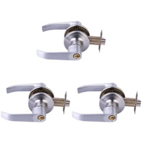 3Pack Brushed Door Knobs Interior,Bath & Bed Privacy Door Knob, Keyless Door Lock Round Doorknobs with 3 Keys