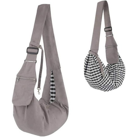 Pet Carrier Sling Soft Comfortable Reversible Dog Pouch Front Shoulder Pack Backpack Pouch Shoulder Carry Tote Bag for Puppy Kitty Rabbit
