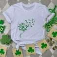 thumbnail image 1 of T-shirts de la Saint-Patrick pour Femmes, Col Rond, Manches Courtes, Imprimé Arbre de Noël, 1 of 4