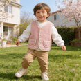 thumbnail image 3 of Hotiary 0-3T Baby Girls Boys Fall Winter Fleece Vest Fuzzy Fall Winter Warm Waistcoat Sleeveless Jacket With Pockets, 3 of 8