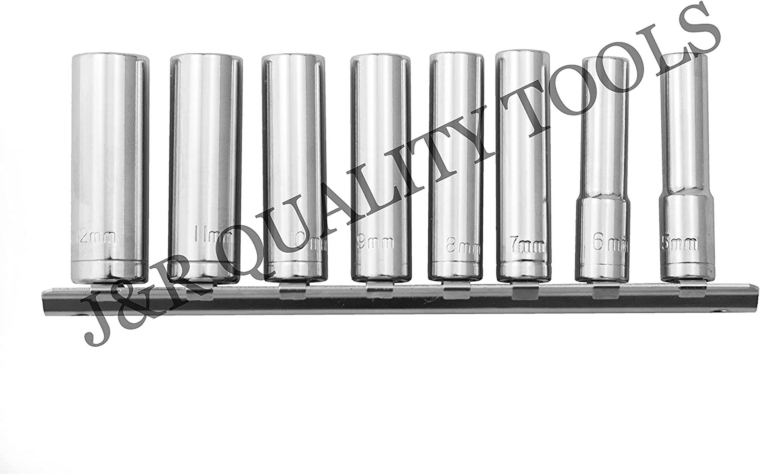 18PC 1/4" Dr Drive SAE Standard & MM Metric Deep Deepwell Hand Socket Set (6-Point)