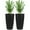 Black, variant on S-HOME Imitation Rattan Design 22.5 Inch Brown Plastic Large Planter With Automatic Watering System 2 Pack