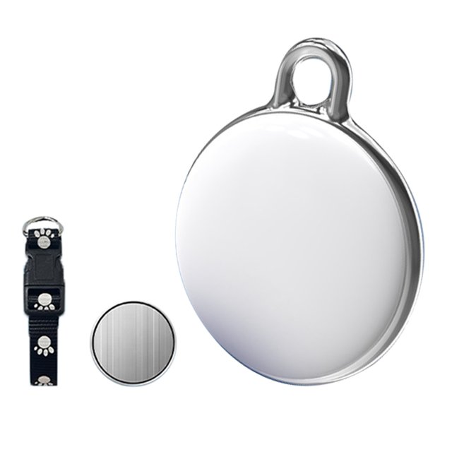 Rastreador de Perros Rastreador de Mascotas - Collar de Seguimiento para Perros Impermeable IP65 Funciona con Cualquier Collar (Android e IOS Universal) Circular