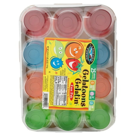 Lakeview Farms, Gelatoons Gelatin, Assorted Gelatin Desserts, 42, oz
