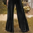 thumbnail image 6 of GNFQXSS Women's High Waisted Tiered Wide Leg Velvet Pants Flowy Dressy Trousers for Party Evening & Special Black L, 6 of 8