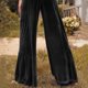thumbnail image 5 of Pantalones casuales de moda y tendencia para mujer con terciopelo y volantes, pantalones de pierna ancha, pantalones para dama., 5 of 7