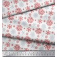thumbnail image 2 of Soimoi Rayon Fabric Snowflake Artistic Print Sewing Fabric Yard 56 Inch Wide, 2 of 3
