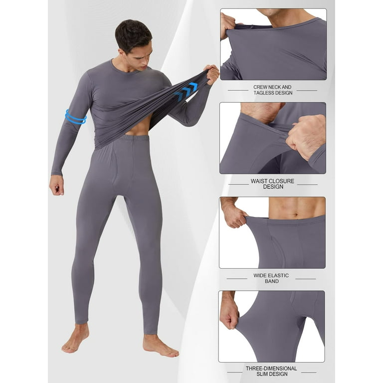 CL Convallaria 2 Pack Men s Thermal Underwear Set Soft Warm Long Johns Base Layer for Cold Weather Walmart