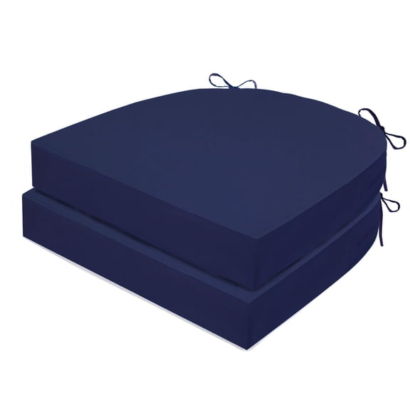Generic, Outdoor Chair Cushions Set of 2, Waterproof Fade Resistant Patio Seat Cushions with Ties for Garden Sofa & Dining Furniture, 18x18x3 inch, Blue