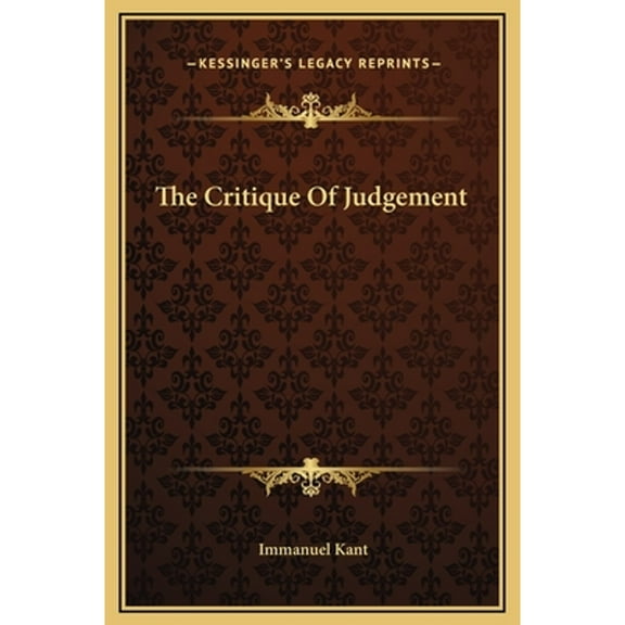 The Critique Of Judgement (Hardcover)