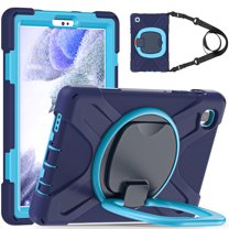 XYX Case for Samsung Galaxy Tab A7 Lite 8.7 inch SM-T220/SM-T225/SM-T227, 360 Degree Rotating Hand Grip Shockproof Cover with Shoulder Strap, NavyBlue Blue