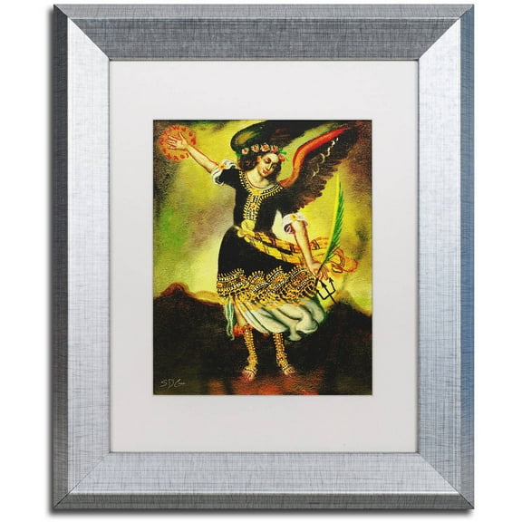 Trademark Fine Art "An Angel" Canvas Art by Masters Fine Art, White Matte, Silver Frame