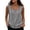 Gray, variant on Women's Square Neck Stitch Detail Linen Tank Top, Two Button Front Sleeveless Relax Summer Vest Beige M