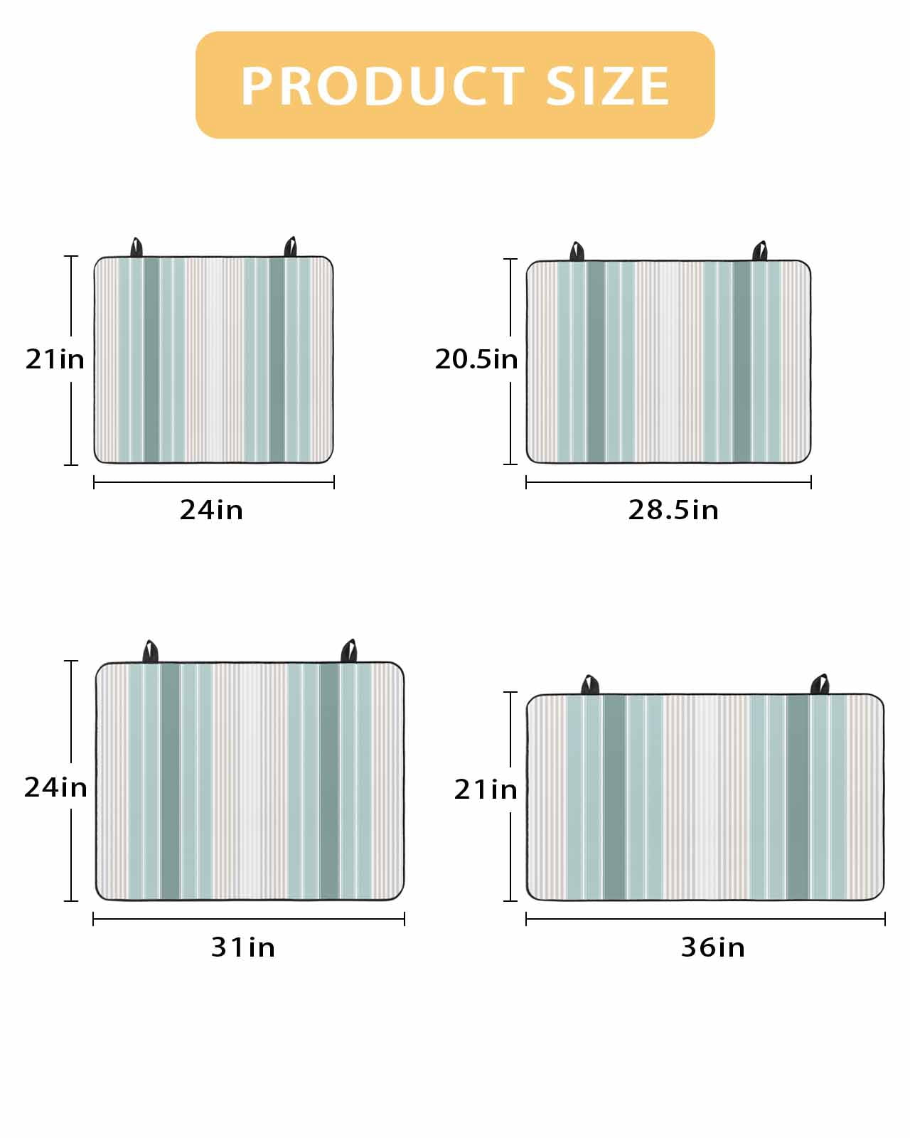 nqOlkjepod Large Induction Cooktop Protector Mat 31"x24", Teal Aqua Stripes Stove Top Covers for Electric Stove, Minimalist Abstract Vertical Lines Stove Burner Cover Mats, Glass Top Stove Cover