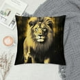 thumbnail image 2 of Chilfamy Lion Pillow Covers Square Design Indoor Outdoor Short Plush Pillow Case 1PC 18x18in, 2 of 5